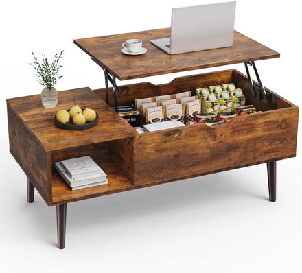 Salontafel met Lift Top en Opbergplank voor Woonkamer