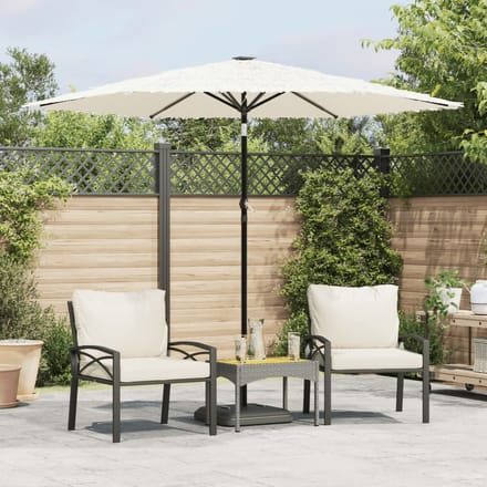 vidaXL - Parasol - met - stalen - paal - 268x268x226 - cm - wit