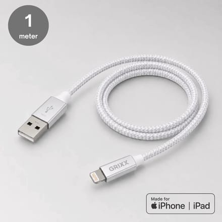 Lightning naar USB-A kabel - Grixx - MFi - 1 meter - Wit