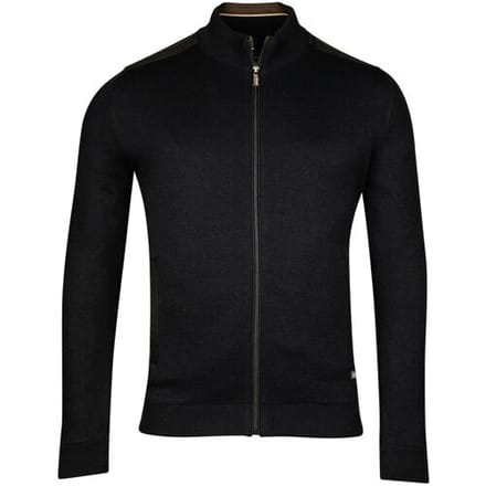 Baileys Vest Cardigan Zip Lined Single Knit Subtle Structure Navy / male
