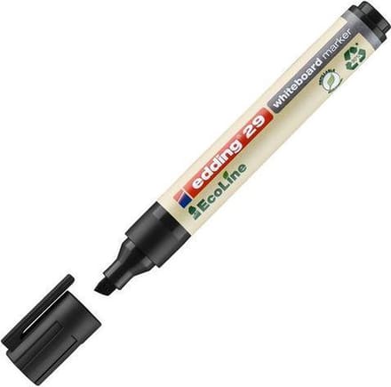 edding EcoLine 29 Whiteboardmarker, Beitelvormige Punt, 1 - 5 mm, Zwart (doos 10 stuks)