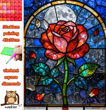 50x40cm Diamond Painting kerstman rendieren (vierkant) nr 68