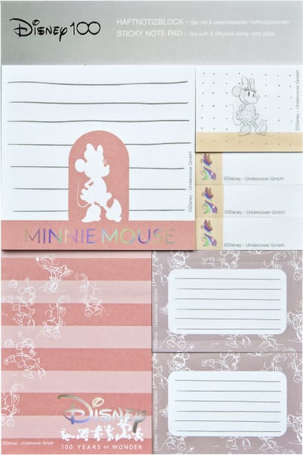 Undercover - Disney 100 Minnie Mouse Sticky Memoblaadjes - Multicolor