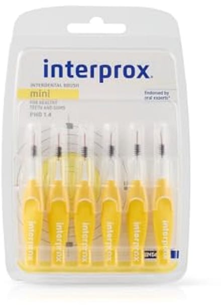 Mini Tandenborstel 3.0mm Geel, 6 Stuks voor Mondhygiëne