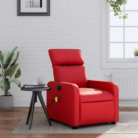 vidaXL - Massagestoel - verstelbaar - kunstleer - rood
