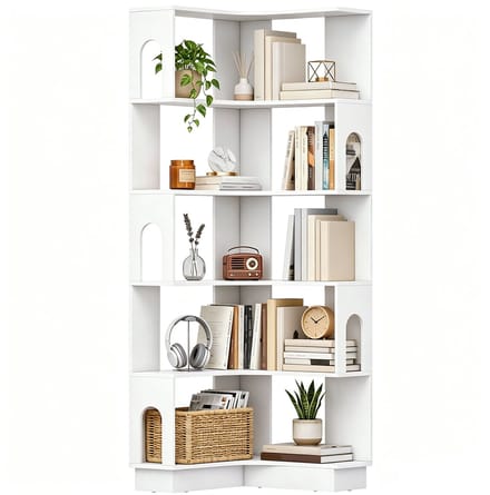 HOMCOM Opbergrek - Spaanplaat - 60 x 60 x 165,5 cm - Wit