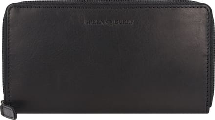 Greenburry Pure Black Portemonnee RFID-bescherming Leer 19.5 cm - Dames - Horizontaal - black