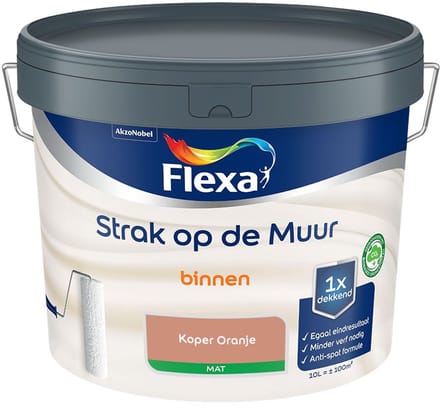 Flexa - Strak Op De Muur Binnen Mat - Koper Oranje - Mengverf - 10 L