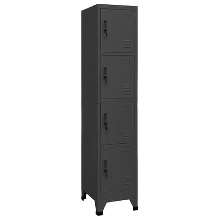 vidaXL - Lockerkast - 38x45x180 - cm - staal - antracietkleurig
