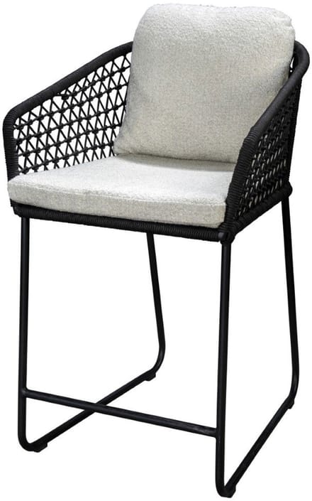 Yoi - Bara high dining chair alu black/rope black/wool white AW inc...