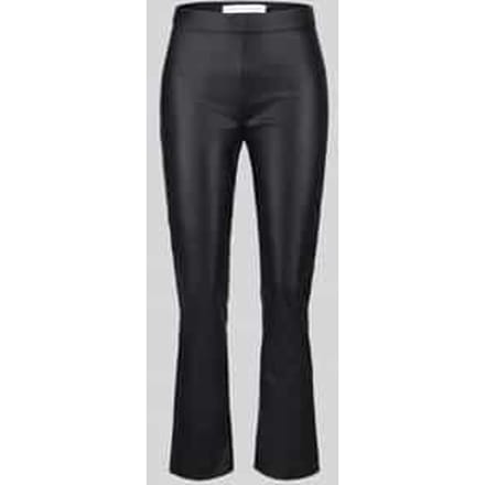 Wide leg kunstleren broek van viscosemix model 'MACY'