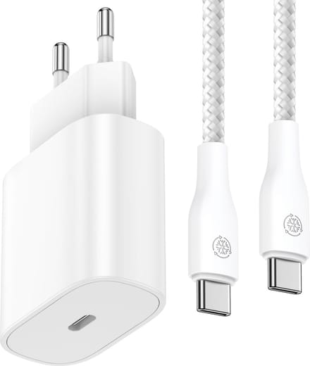 Oplaadset geschikt voor Galaxy A57, A56, A55, Tab A11+, Tab A11, Tab A9+ - Usb C Kabel + 20w usb C Adapter - Snellader
