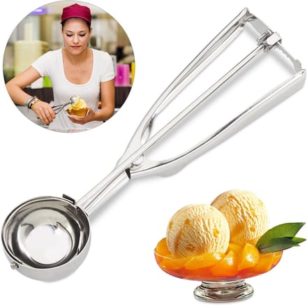 10x ijslepel rvs - ijsbolschep professioneel - 53 mm - fruit - deeg - zilver