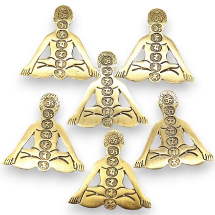 Gouden aluminium Seven Chakra Yoga wierookhouder 12x12cm