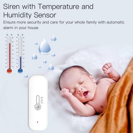 Slimme Hygrometer en Thermometer Sensor voor Thuis - Draadloos en Compatibel met Smart Home App