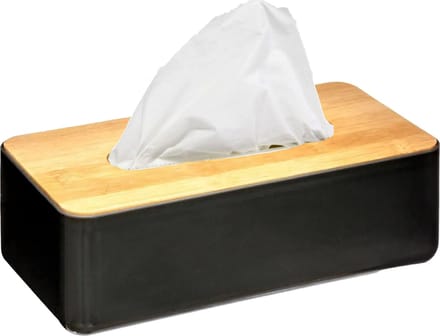 5Five Tissuedoos - tissue box - zwart - kunststof - met 100x stuks papieren tissues