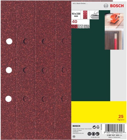 Bosch 25-delige schuurbladenset - 93 x 230 mm - korrel 180
