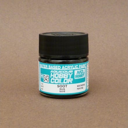 Gunze H-343 - Soot - Mr. Hobby Aqueous Modelbouwverf 10ml