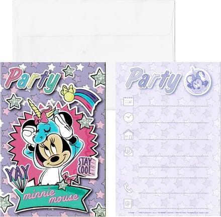 Disney Uitnodiging Met Envelop Minnie Mouse 14,5 Cm 5 Stuks