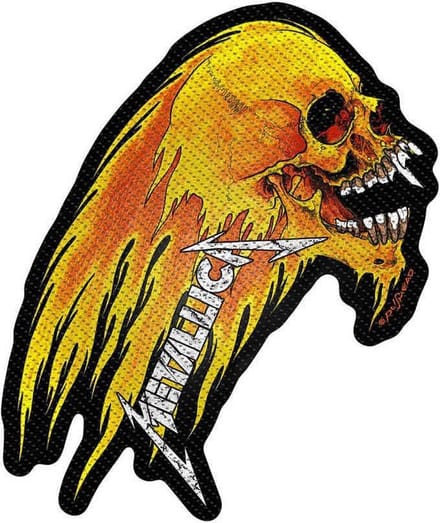 Metallica Patch - Flaming Skull - voor Geen - meerkleurig