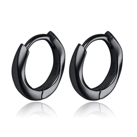 Tom Jaxon Heren Oorbellen - Twist Zwart-12mm