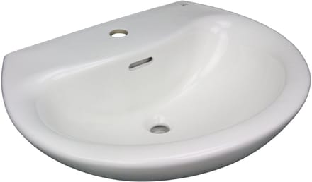 Wasbak wit keramiek rond/ovaal (HCG L330S) (F358)