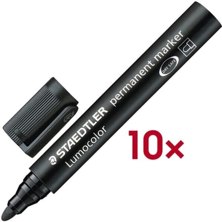 STAEDTLER Lumocolor permanent marker 352, 10 stuks, zwart
