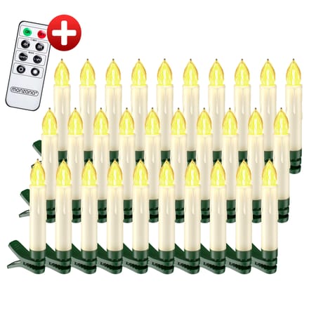 Monzana Draadloos LED Kerstverlichting Kaarsen MET afstandsbediening - Set van 30