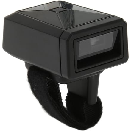 Scanner de code-barres annulaire sans fil 1D 2.4G Bluetooth USB Portable Mini Lecteur de code-barres à doigt portable gray