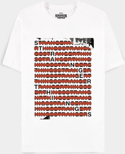 Stranger Things Heren Tshirt -XL- Letters Wit