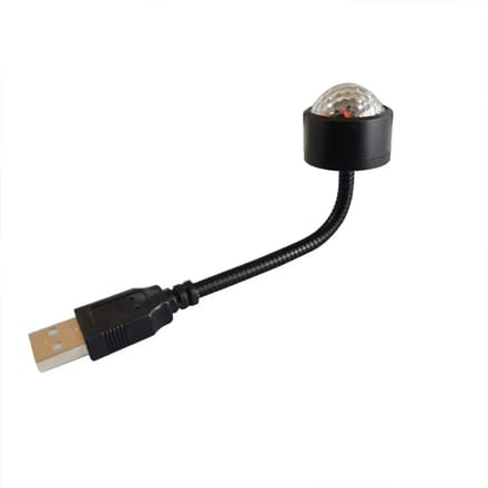 Han‑Bar® Mini LED Disco Nachtlampje Projector – USB Sfeerlamp plug-and-play ontwerp en USB-aansluiting - flexibele metalen hals
