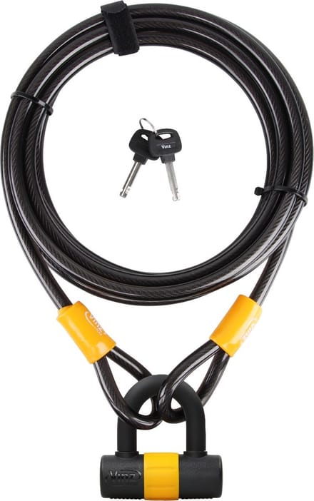 VINZ Kinabalu Kabelslot 5 Meter Lang - Multifunctioneel Bootslot, Fiets, Terras slot - 12mm Kabel - 500cm