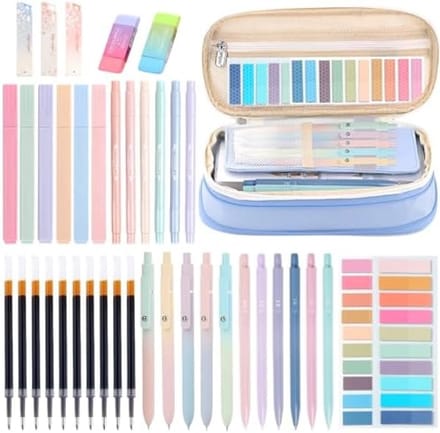 PromoHome Schoolspullen Set - 41 Delig Etui met Schrijfwaren
