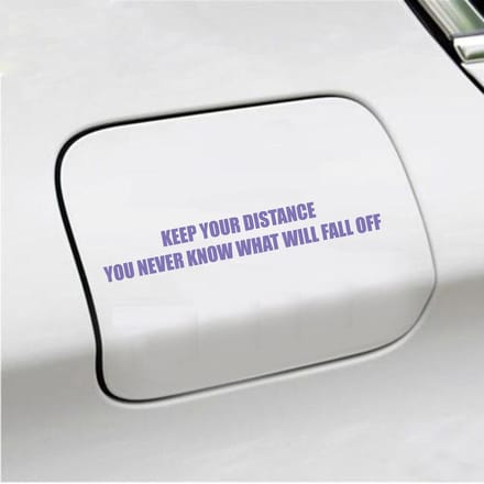 Bumpersticker - Keep Your Distance - 3,5 X 24,4 - Paars
