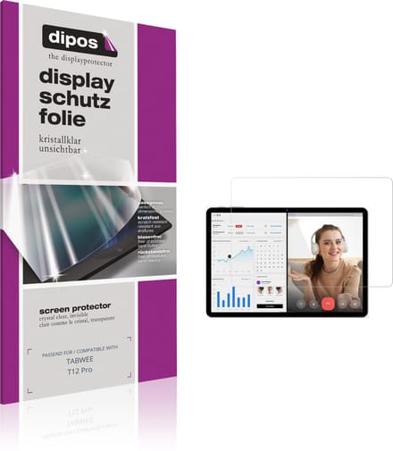 dipos – 2x Beschermfolie geschikt voor TABWEE T12 Pro | Krasbestendige & heldere Screenprotector Ultra-Thin