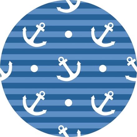 Vinyl | Vloerkleed vinyl rond | marine | 95 cm Rond