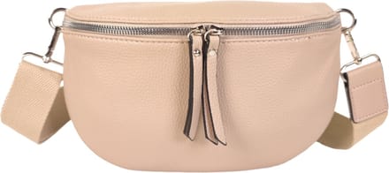 Qischa® - Crossbody heuptas bumbag - uni riem - soft - beige - vegan - medium size