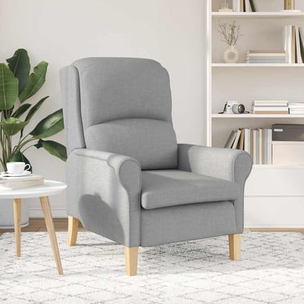 vidaXL - Fauteuil - Lichtgrijs - Stof