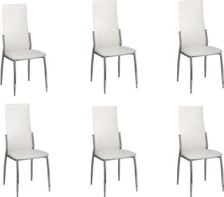 vidaXL - Eetkamerstoelen - 6 - st - kunstleer - wit