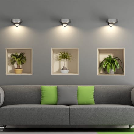 Sticker met 3D-effect, kleine palmboompjes, 30 x 90 cm