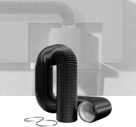 Afvoerslang PVC Aluminium - Ventilatieslang Flexibel - Lucht Afvoeren - Zwart