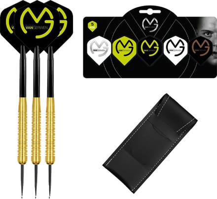 Michael van Gerwen Dartpijlen - Gold - 23 gram - Multipack 5 Sets Dart Flights - Dart Shafts - Darts - Cadeau