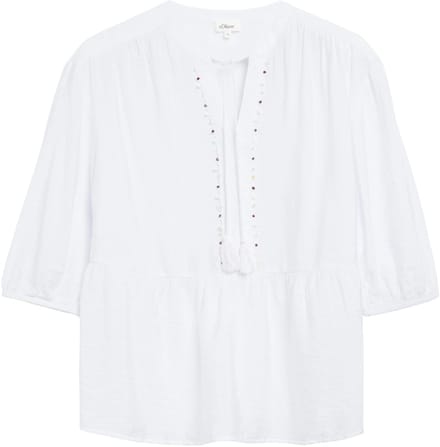 Viskose gemengde Blouse met Rimpeling en 3/4 Mouwen Dames s.Oliver