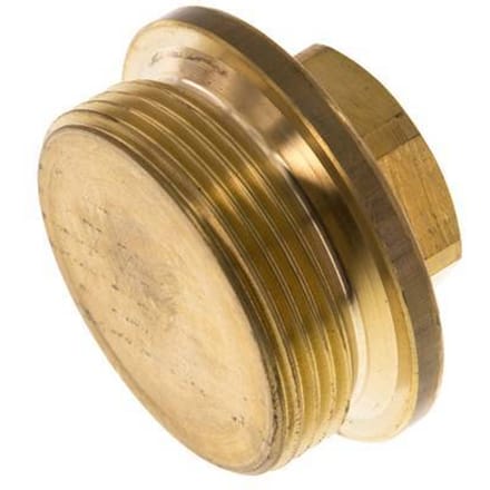 Plug G1 1/2'' Messing met kraag en buitenzeskant 16 bar (224.8psi)