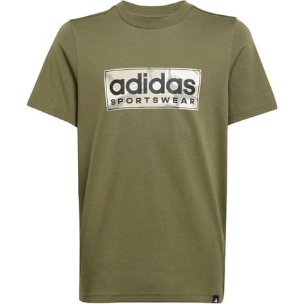 Adidas Camo Linear Graphic T-shirt Met Korte Mouwen Groen 7-8 Years Jongen