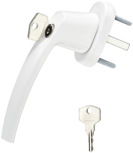 SOTECH Raamkruk BRIS Aluminium (151 x 28,5 x 62 mm) wit afsluitbaar incl. 2 sleutels beveiliging
