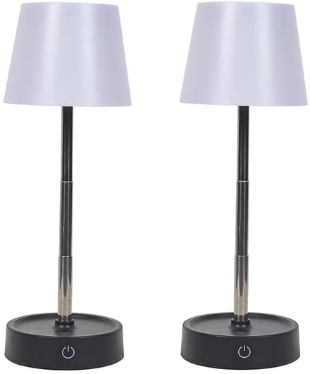 Home deco factory Oplaadbare LED tafellamp - 2x - verstelbare hoogte - touch bediening