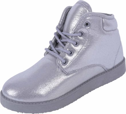 Zilveren halfhoge schoenen, laarzen