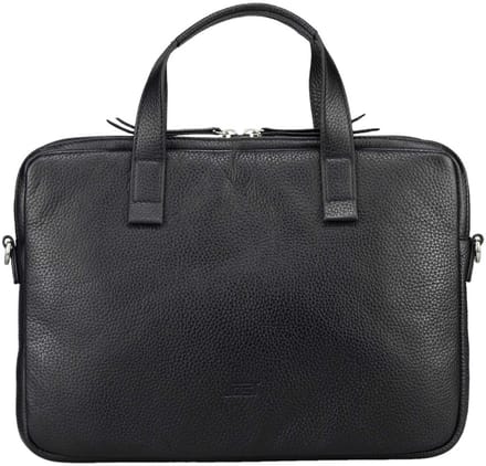 JOST Leren laptoptas schoudertas met laptopvak Vika Laptop Case 14" Black zwart