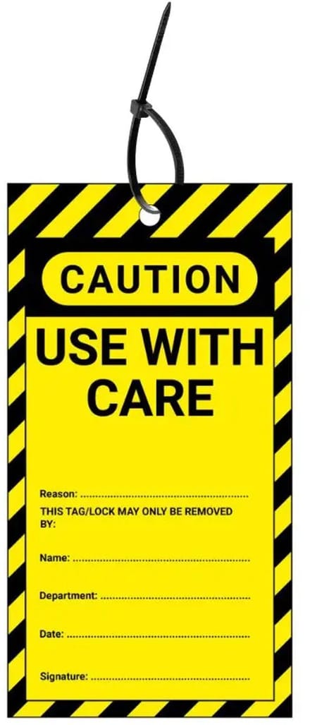 LOTO tags use with care EN - 10 stuks - inclusief tiewraps